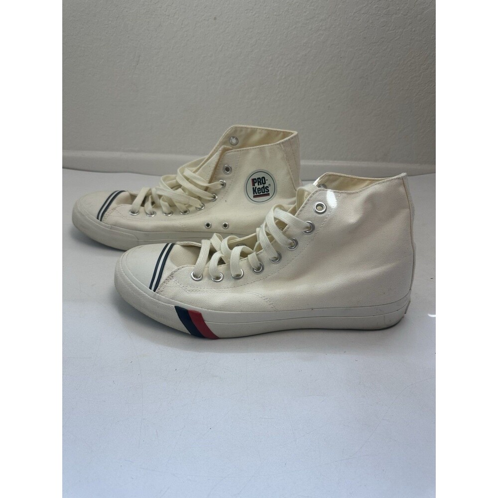 Pro-Keds Royal Hi High Top Sneakers Off White Canvas Mens Shoes Size 10